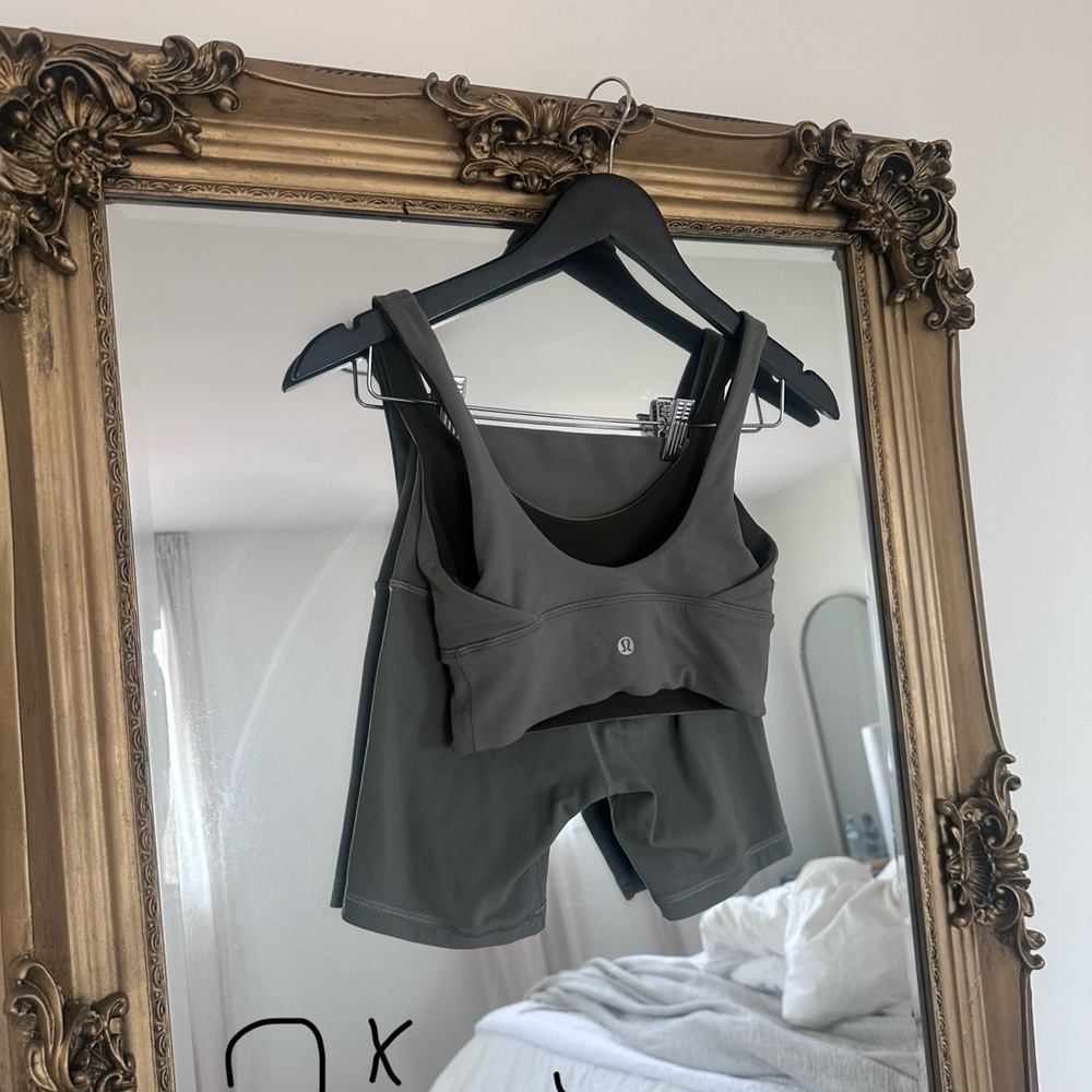 Lululemon Sage Green Align Short/ Sports Bra Set